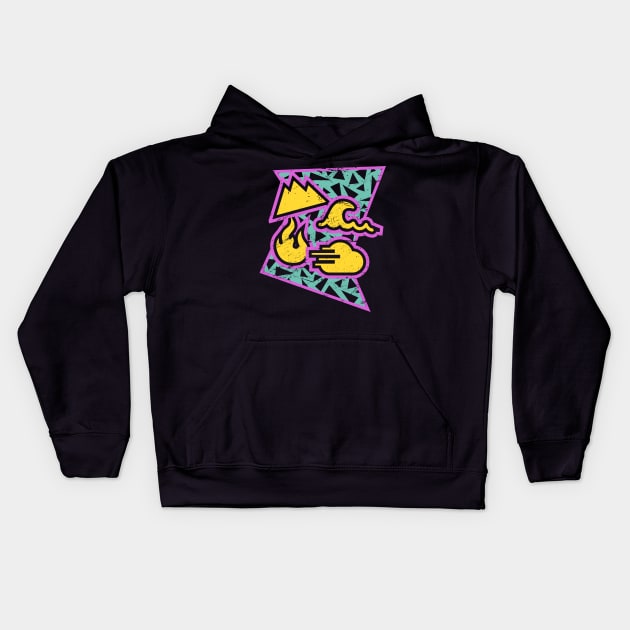 Rad 90s Four Elements Kids Hoodie by MeatMan